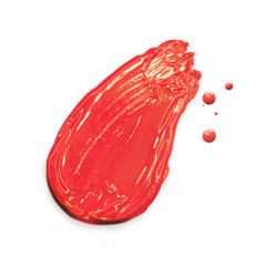orange red smudge substance with droplets on a white background