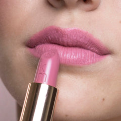 light pink lipstick on lips 